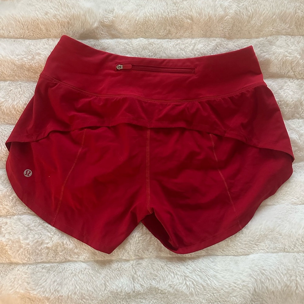 Lululemon Athletica Red Athletic Shorts for Performance - Picture 2 of 2